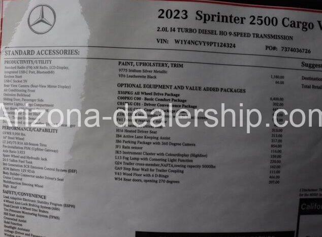 2023 Mercedes-Benz Sprinter 2500 High Roof I4 Diesel HO 170 4WD full